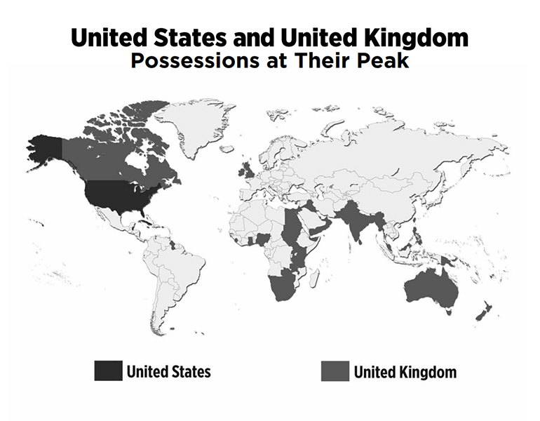 United States and United Kingdom Possessions at Their Peak