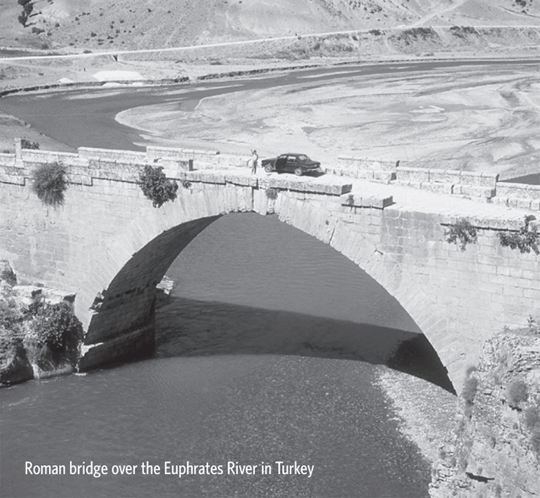 Roman bridge over the Euphrates River in Turkey