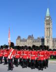 Canadian Mounties standing at attention