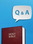 Holy Bible image with Q & A speech bubble