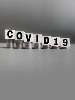Covid 19 letter blocks on coins