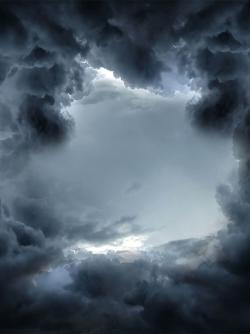 Dark clouds catastrophic storm concept