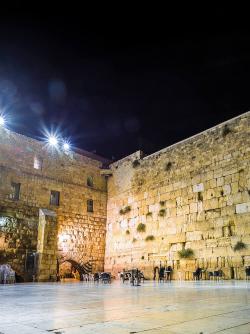 Western Wall at night