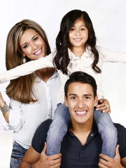 A family of three: Father, mother, and daughter