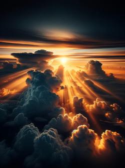 Sun light through clouds
