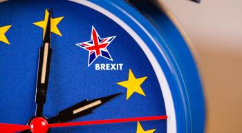 alarm clock with EU flag and the Union Jack as one of the stars