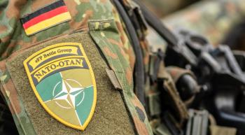 NATO patch on the shoulder of a German soldier