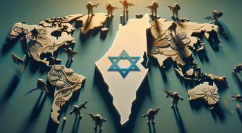 nation of Israel surrounded by toy soldiers holding guns