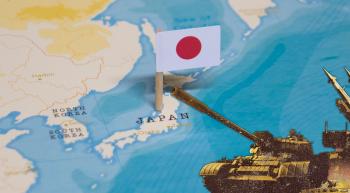 Map showing Japan with some tanks and missile launchers