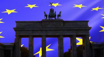 brandenburg gate and eu flag