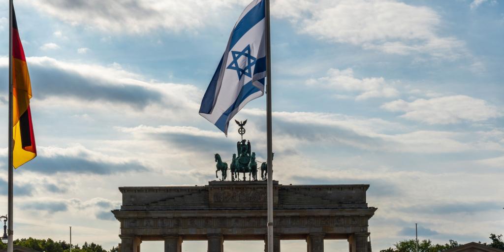 Israeli flag is flown in front of the Brandenburg Gate