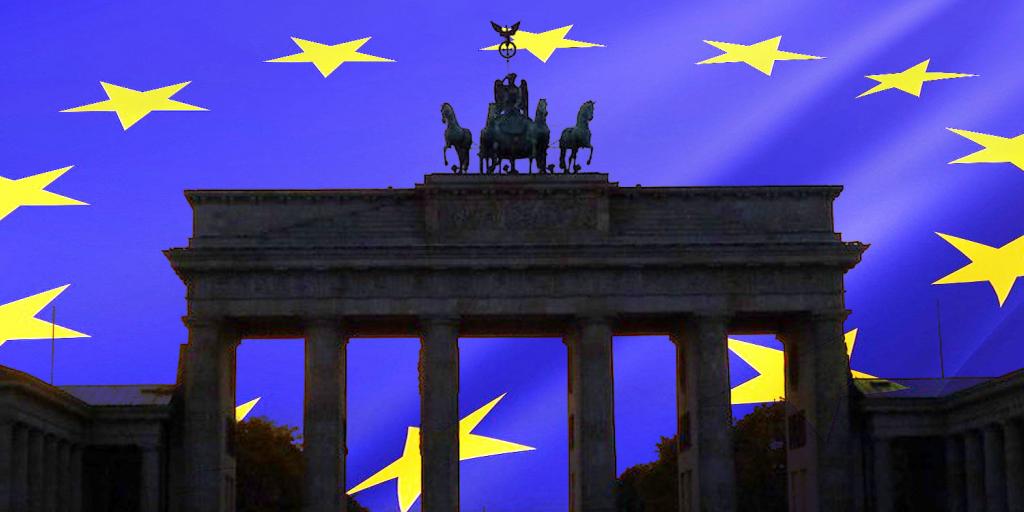 brandenburg gate and eu flag