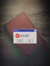 Cancel the Bible with Windows dialogue box