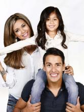 A family of three: Father, mother, and daughter