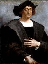 A painting of Christopher Columbus