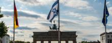 Israeli flag is flown in front of the Brandenburg Gate
