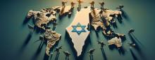 nation of Israel surrounded by toy soldiers holding guns