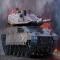 An intimidating tank, referencing the Jews' military prowess